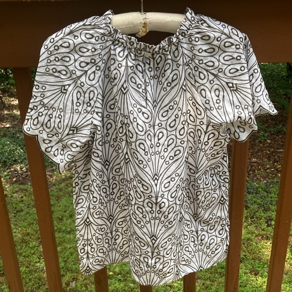 Loft cotton embroidered high neck blouse - Picture 2 of 9